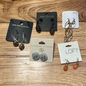 NWT 5 pairs of women's fashion earrings
NY & Co. Ann Taylor Loft Icing & More